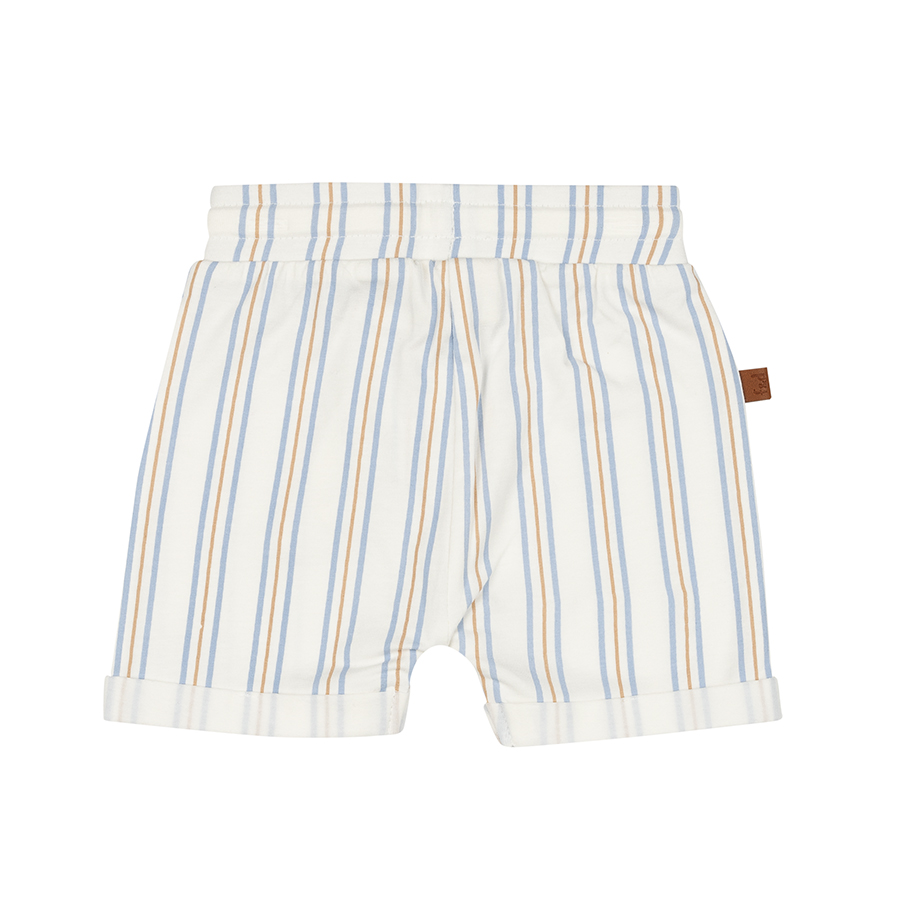 Bedrukte Gestreepte shorts | White Alyssum