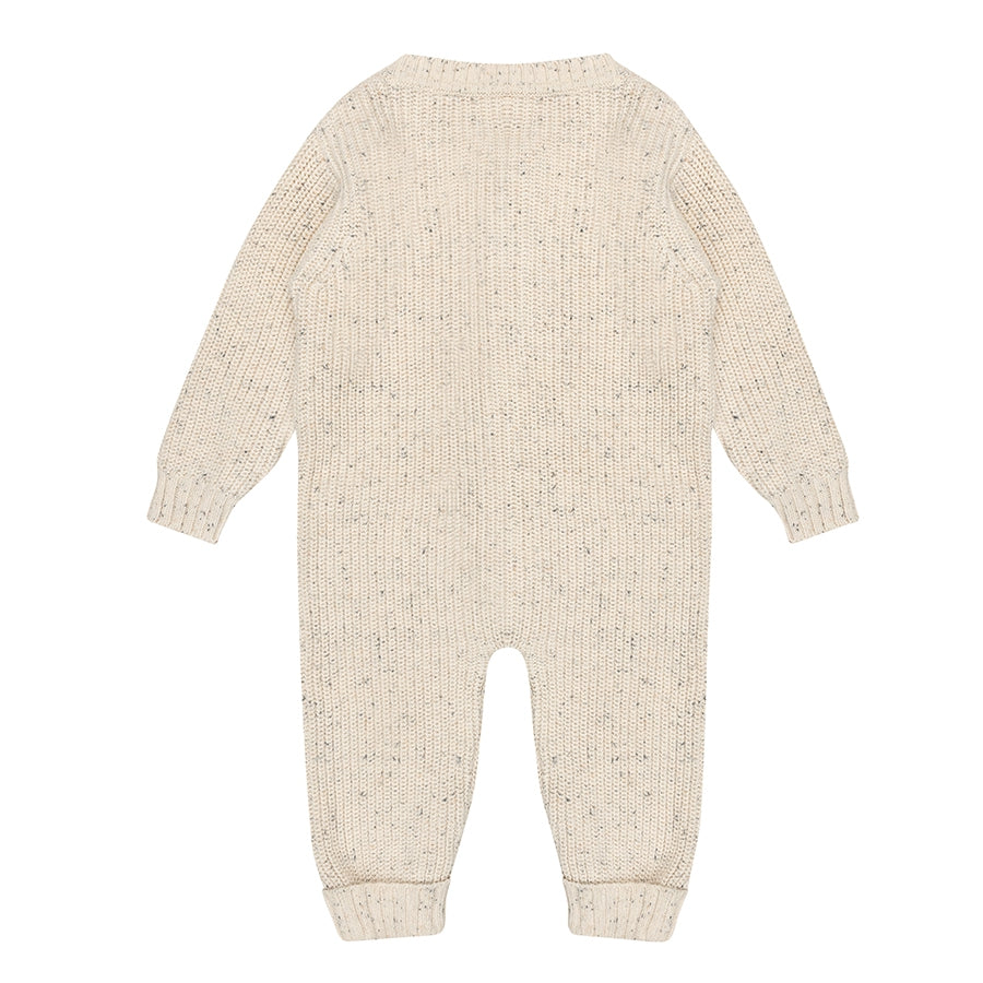 Strooi gebreide onesie | Beige