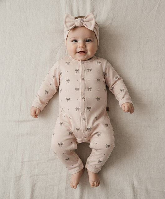 Ballerina Baby Onesie Bow | Sepia Rose