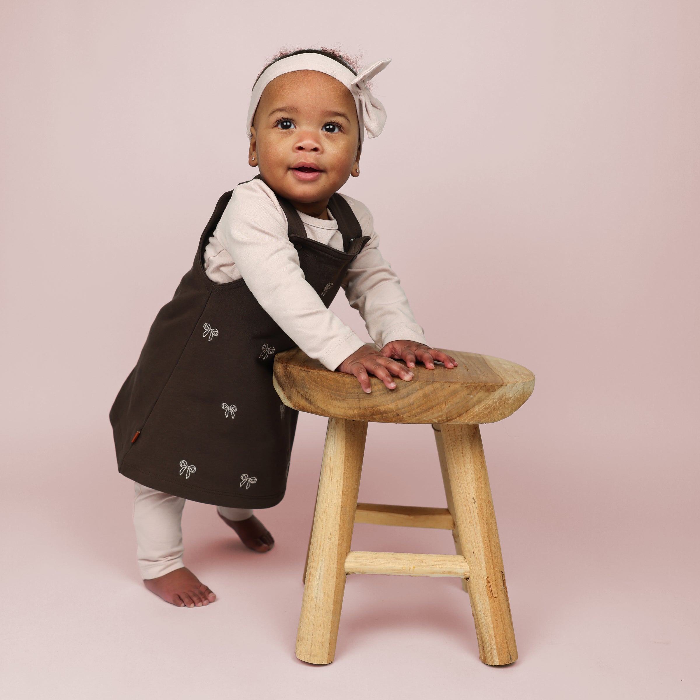 Ballerina Kids Dress Bow | Seal Brown