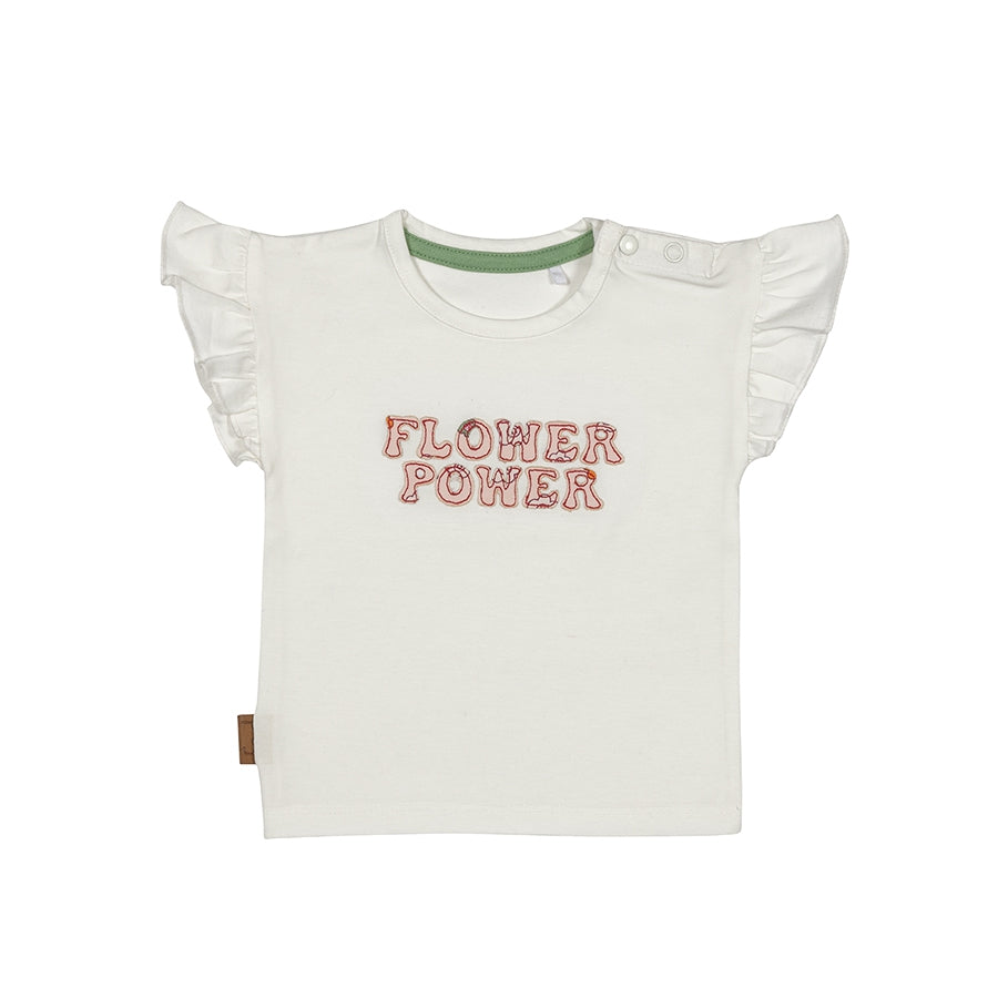 Flower Power T-shirt | Gebroken Wit