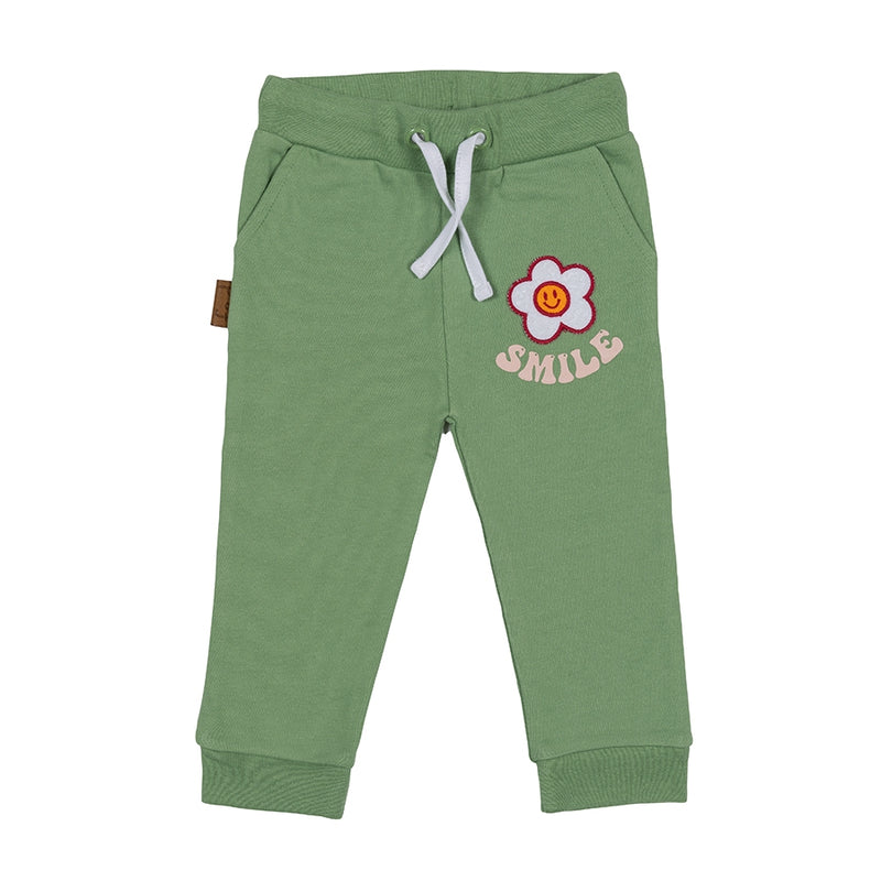 Flower Power Jogging Pants Plain | Green