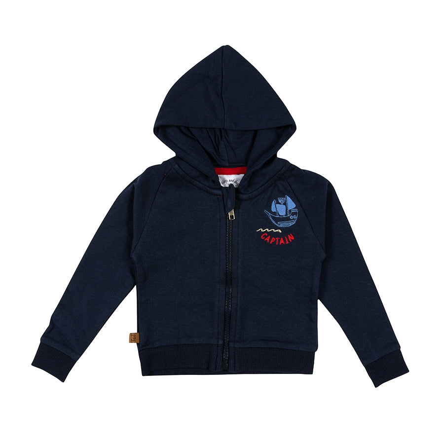 Piraten hoodie met rits | Navy