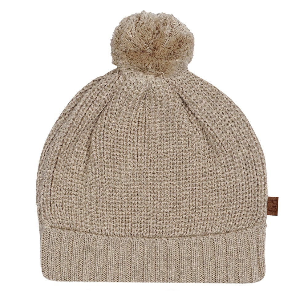 Smart Club Knitted Rib Beanie Baby | Taupe