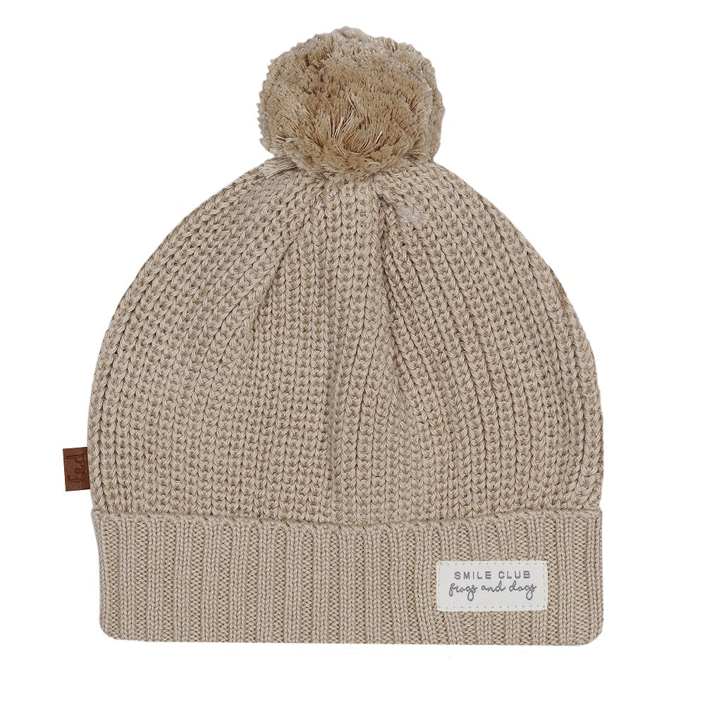 Smart Club Knitted Rib Beanie Baby | Taupe