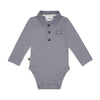 Smile Polo Romper Baby | Grey