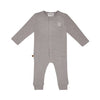 Raccoon Melange 10x1 Rib Onesie | Taupe