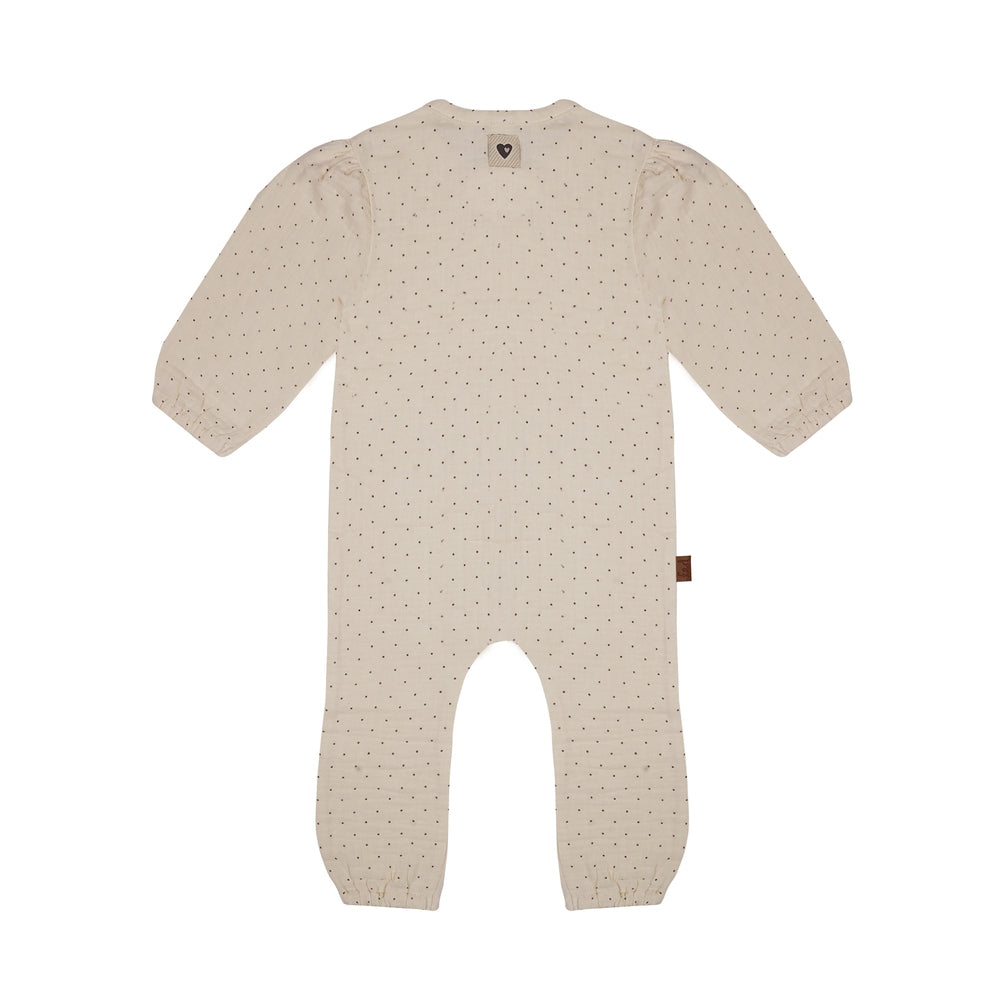 Onesie met stippen | Beige