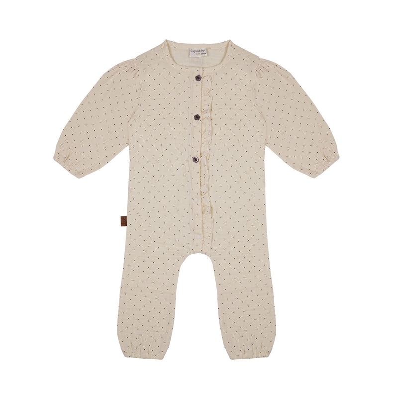 Onesie met stippen | Beige