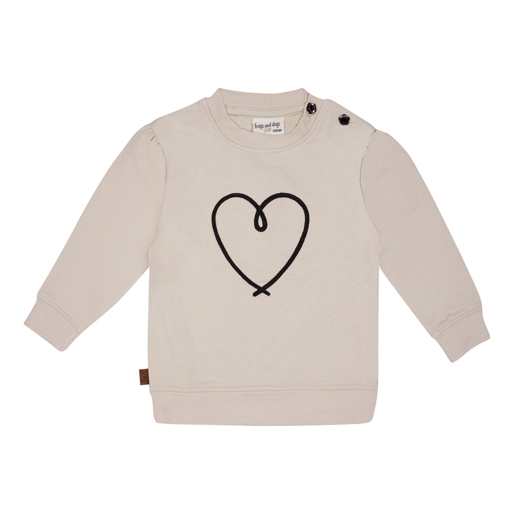 Heart Sweat Shirt | Beige