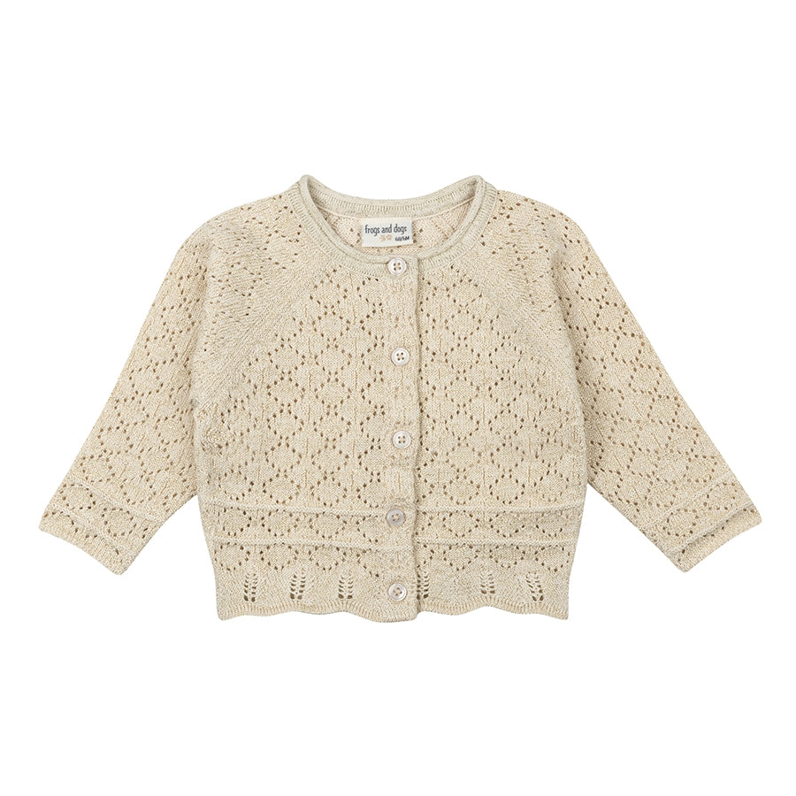 Cardigan Lurex Gold Kids | Sheer Pink