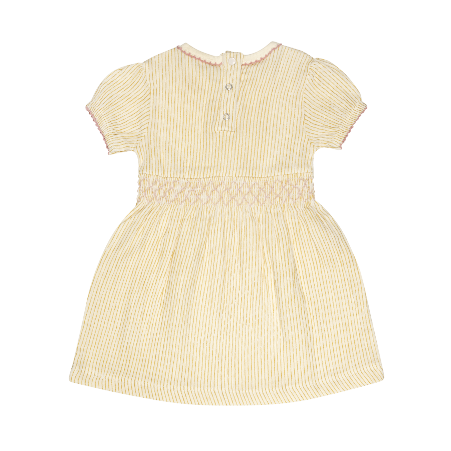 Woven Dress Gold Glitter Kids | Sheer Pink