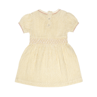 Woven Dress Gold Glitter Kids | Sheer Pink