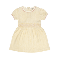 Woven Dress Gold Glitter Kids | Sheer Pink