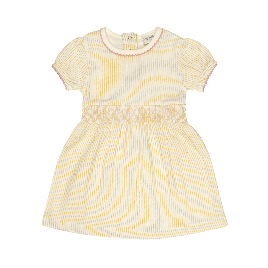 Woven Dress Gold Glitter Kids | Sheer Pink