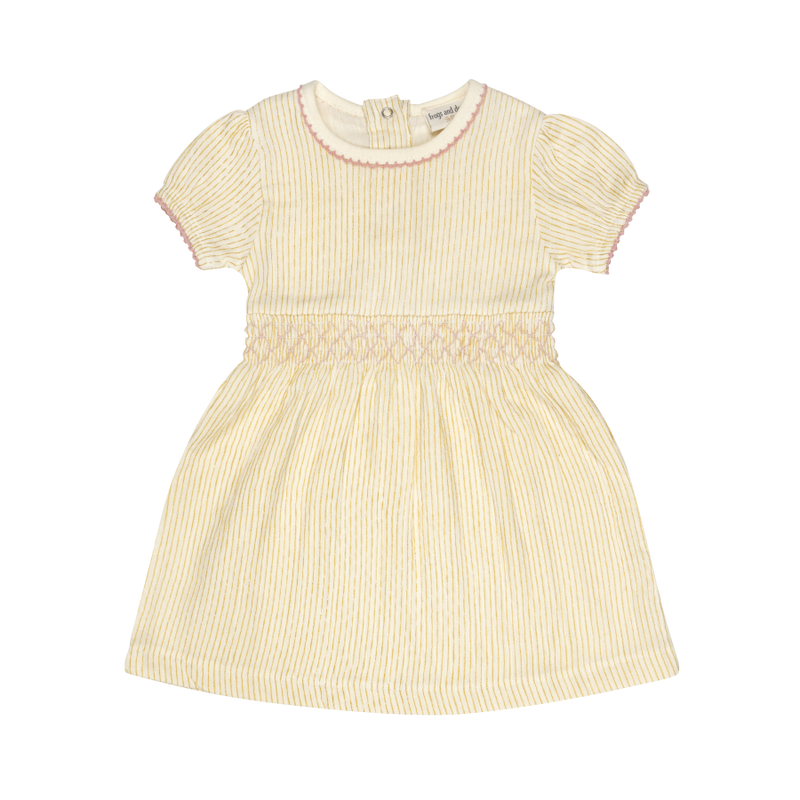 Woven Dress Gold Glitter Kids | Sheer Pink