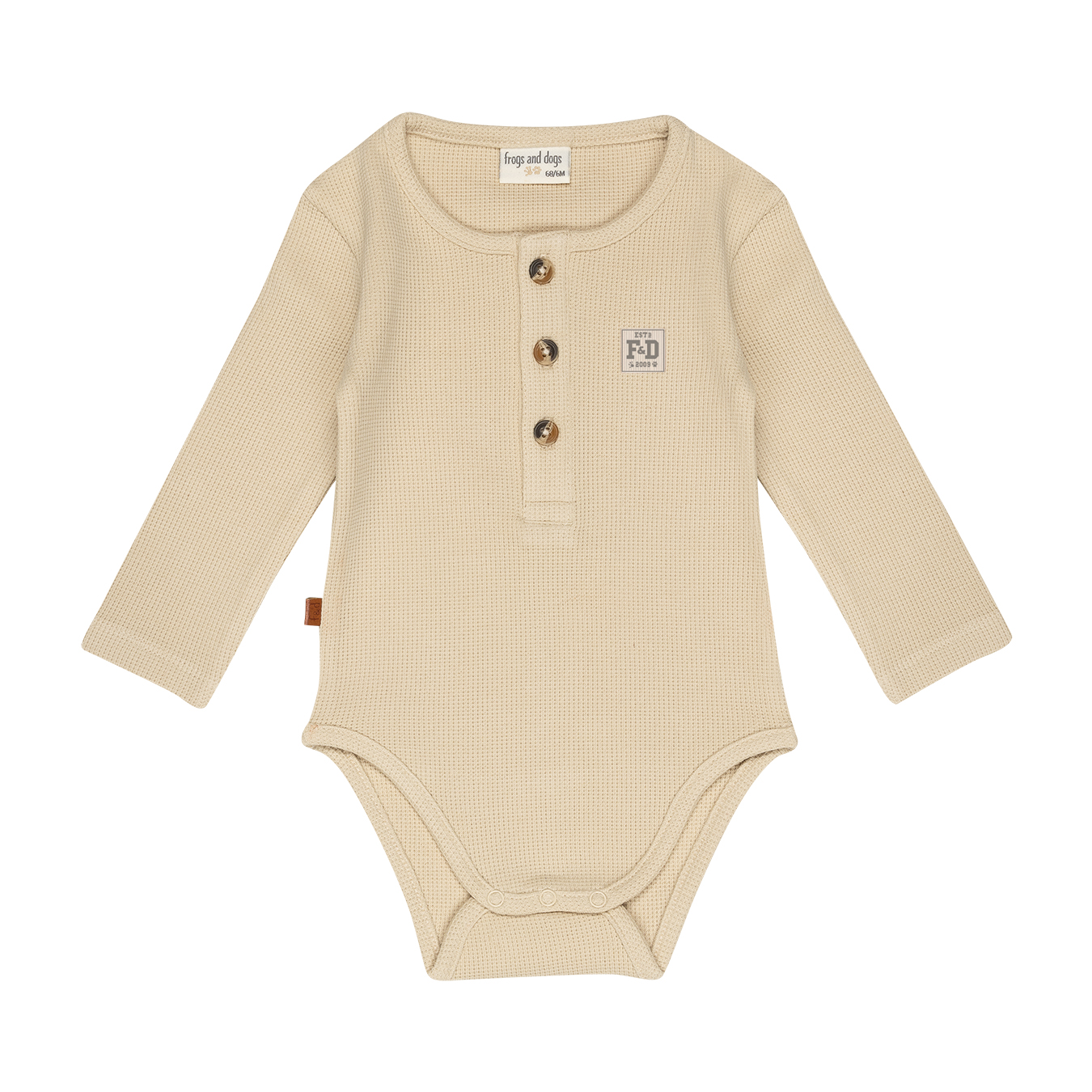 Waffle Romper All Collection LS Baby | Sand Shell