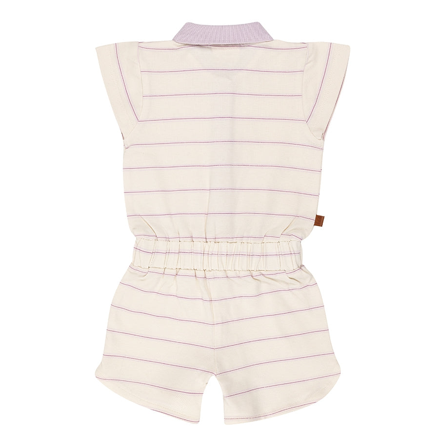 Onesie Stripes Piqué Baby | Egret