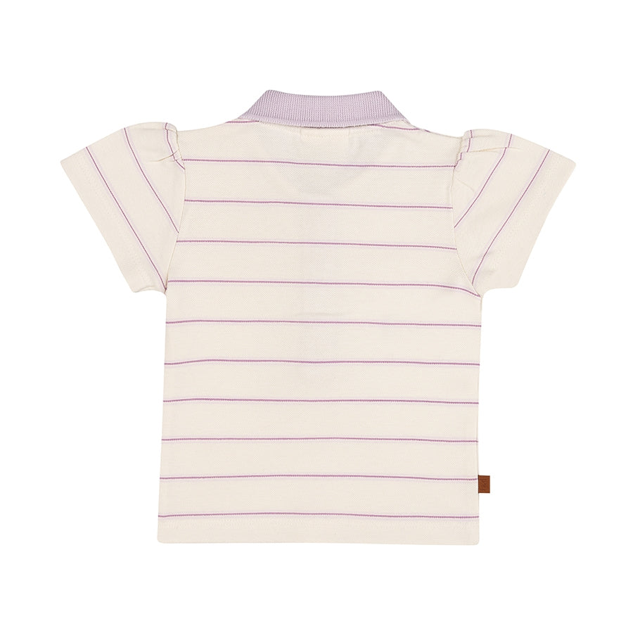 T-Shirt Stripes Piqué Kids | Egret