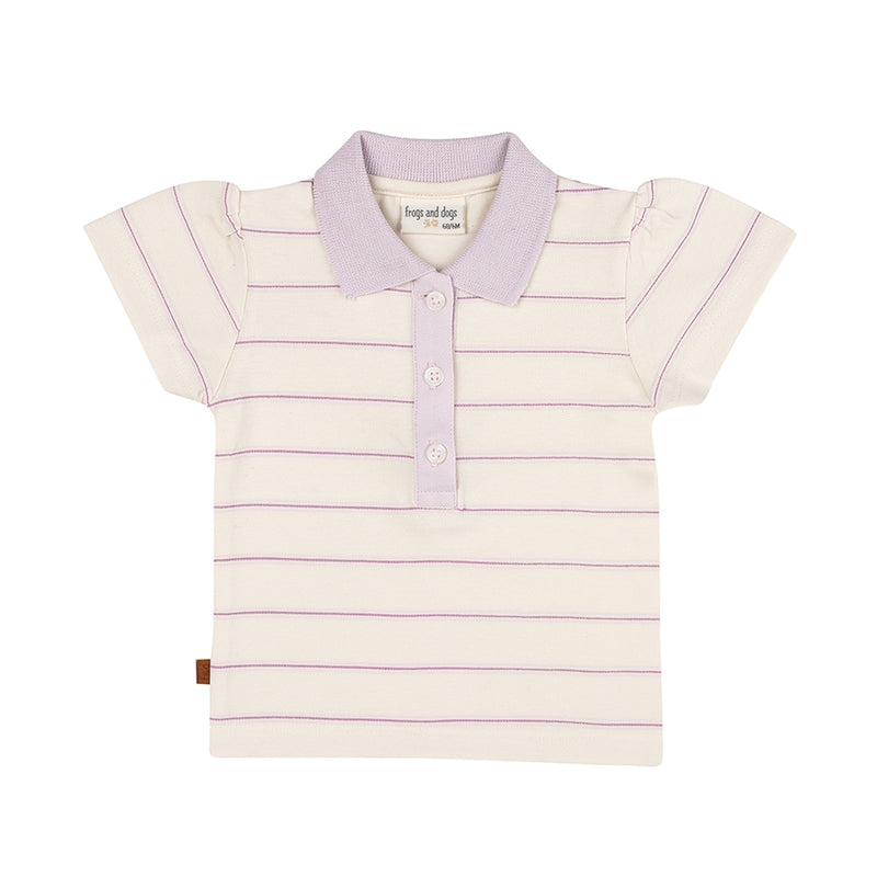 T-Shirt Stripes Piqué Baby | Egret