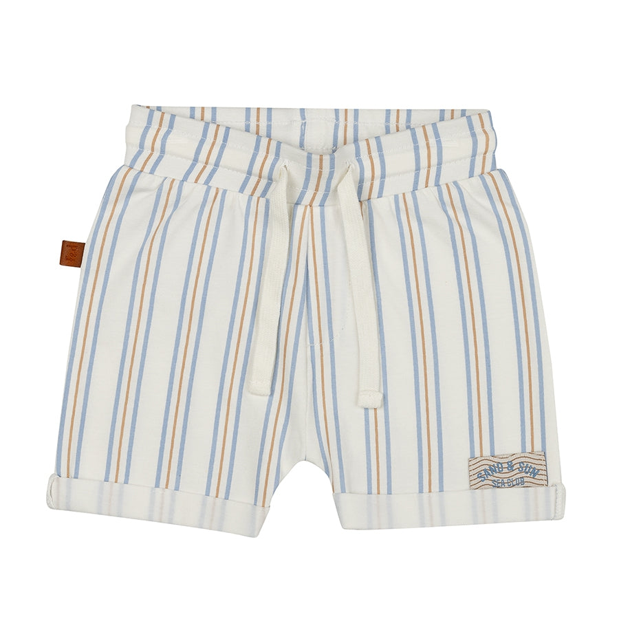 Bedrukte Gestreepte shorts | White Alyssum