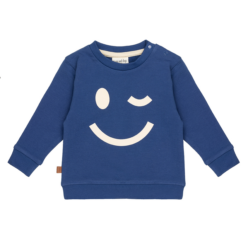 Smile Big Logo Sweater Baby | Schemerblauw