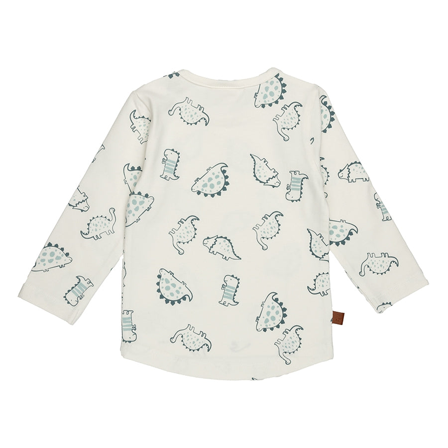 Dino AOP T-Shirt LS Baby | White Alyssum