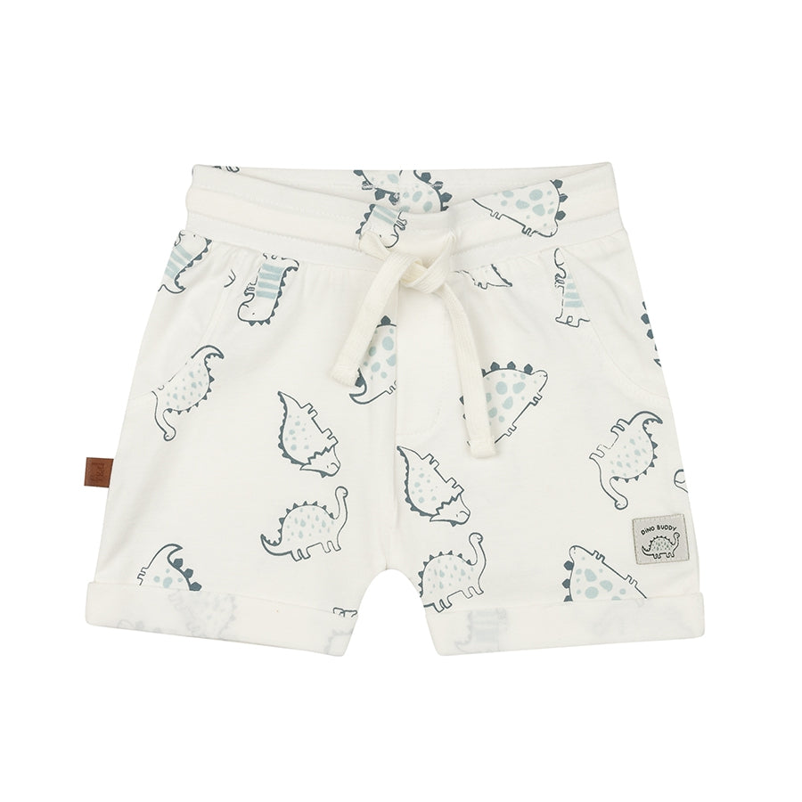 Dino AOP Short Kids | White Alyssum