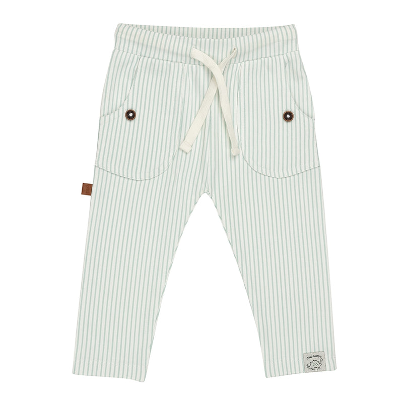 Dino Striped Pant Kids | White Alyssum