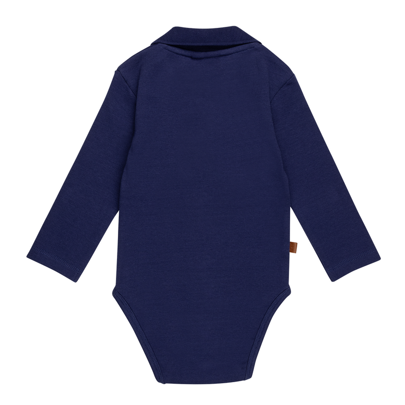 Polo Romper 1x1 Rib Baby | Patriot Blue