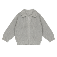 Rits Trui Plat Gebreid Baby | Grijs Violet