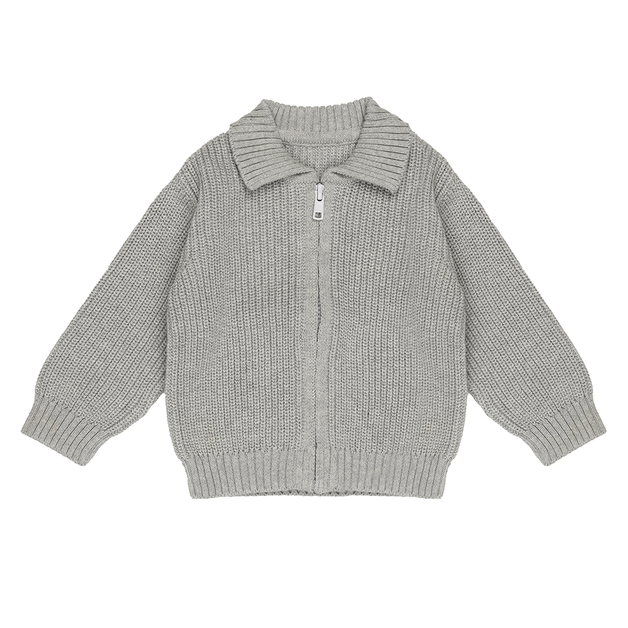 Rits Trui Plat Gebreid Baby | Grijs Violet