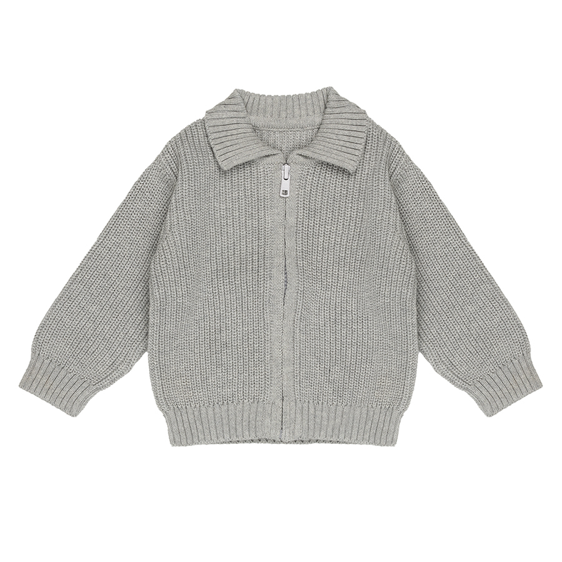 Rits Trui Plat Gebreid Baby | Grijs Violet
