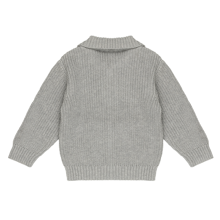 Rits Trui Plat Gebreid Baby | Grijs Violet