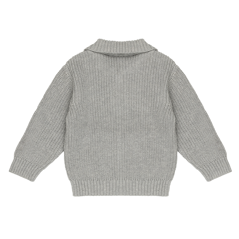 Rits Trui Plat Gebreid Baby | Grijs Violet