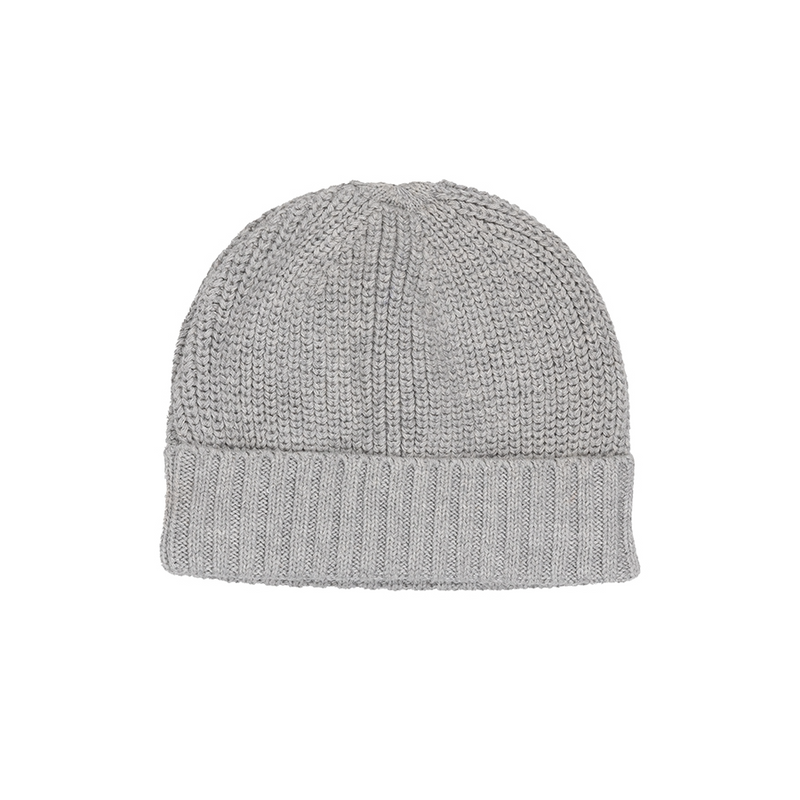Platte gebreide muts | Grijs Violet