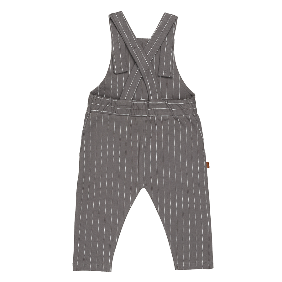 Little Hero Baby Dungaree Striped | Smoked Pearl