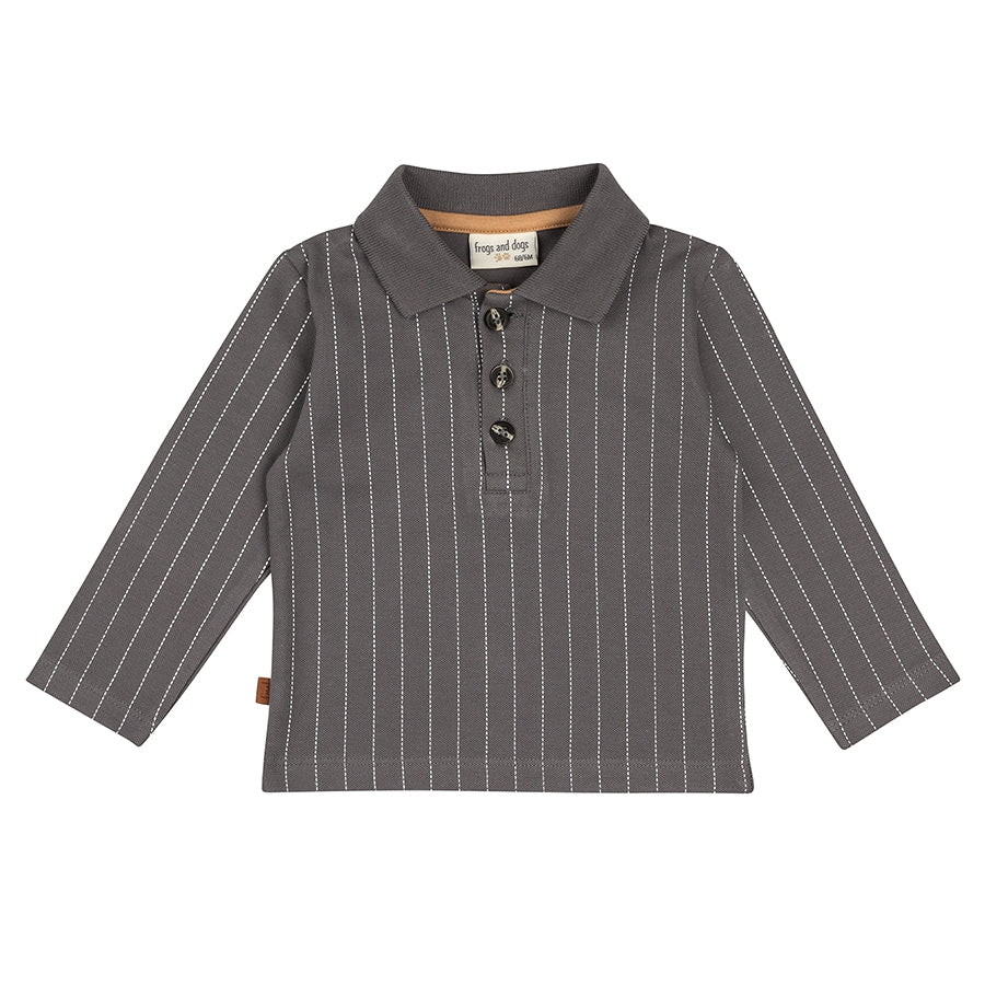 Little Hero Kids Polo Striped | Smoked Pearl