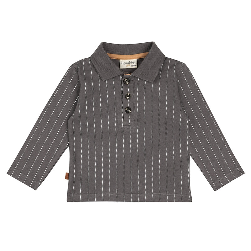 Little Hero Kids Polo Striped | Smoked Pearl