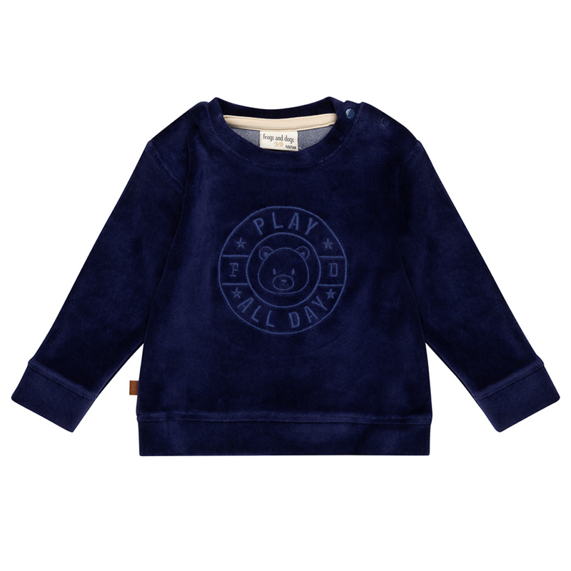 Play All Day Kids Velvet Sweater | Patriot Blue