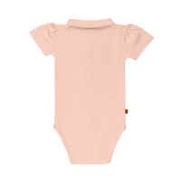 Polo Romper voor meisjes | Roze Chintz