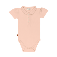 Polo Romper voor meisjes | Roze Chintz