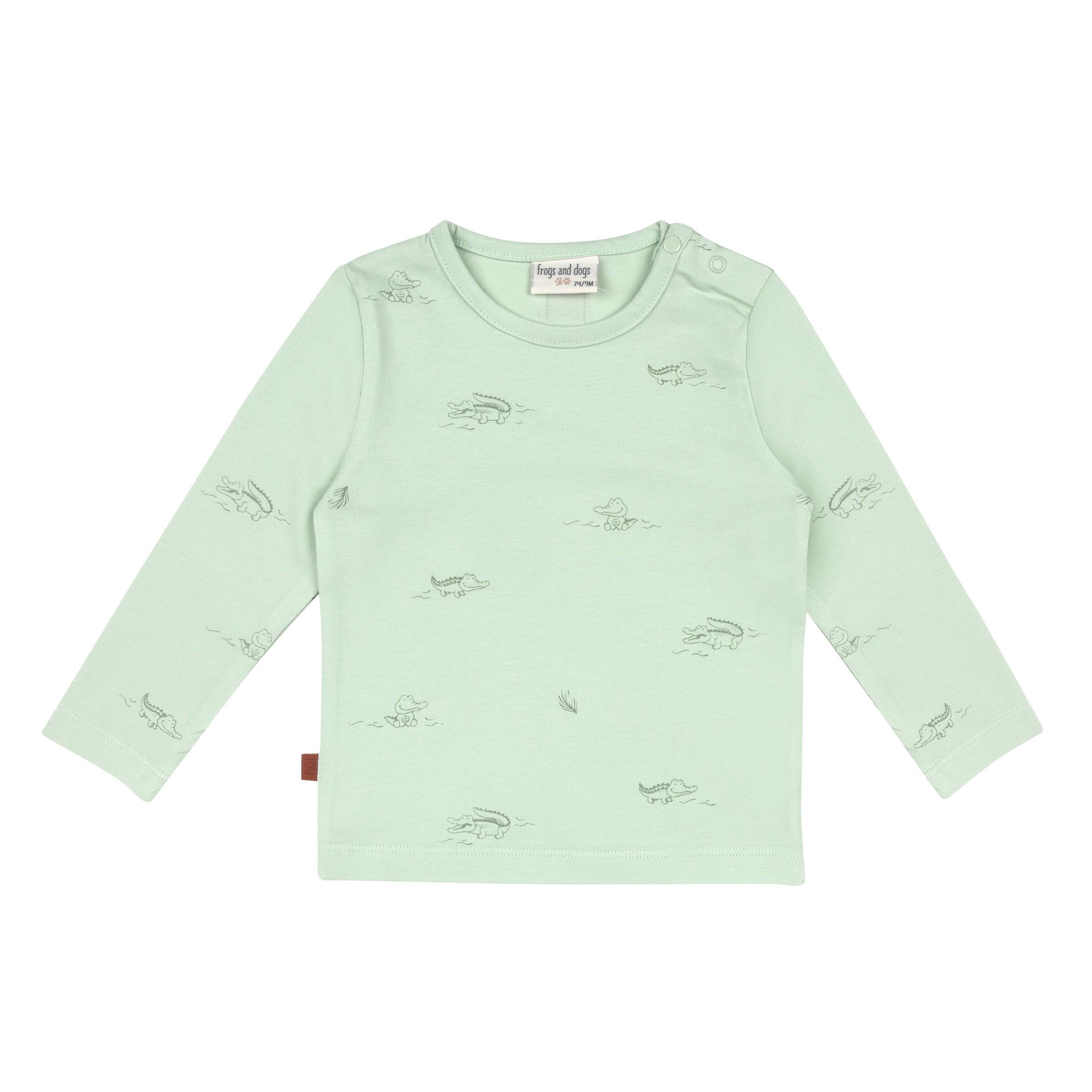 T-shirt met krokodillenprint voor baby's | Subtiel groen