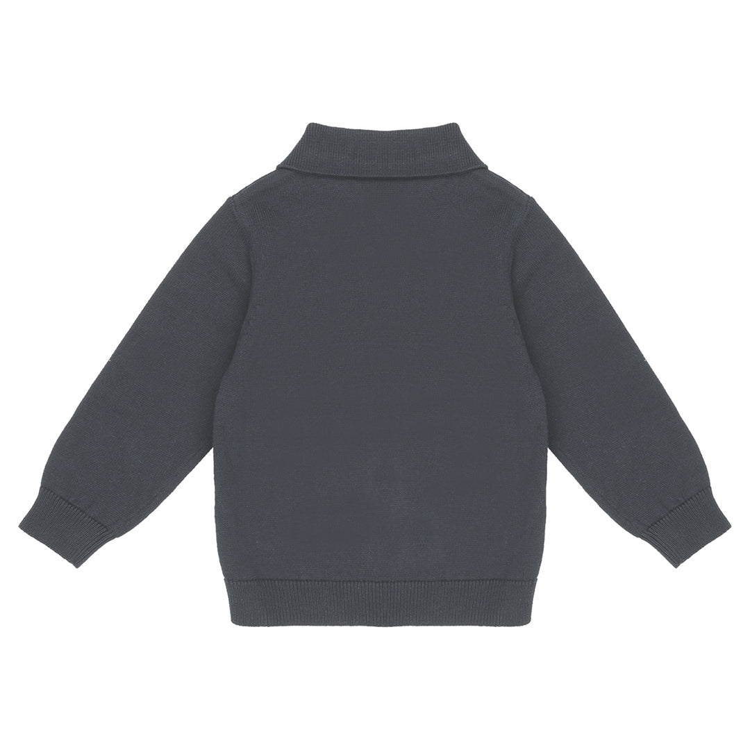 Flat Knit Polo | Dark Gull Gray