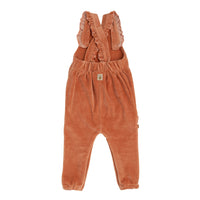 Ruffle Dungaree | Cameo Brown