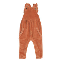 Ruffle Dungaree | Cameo Brown