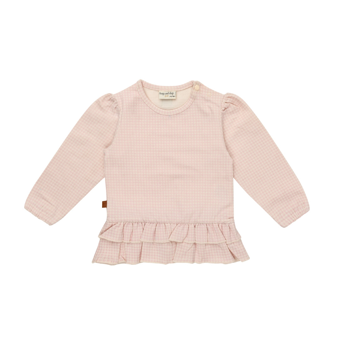 Ruffle Shirt Dogtooth | Bridal Blush
