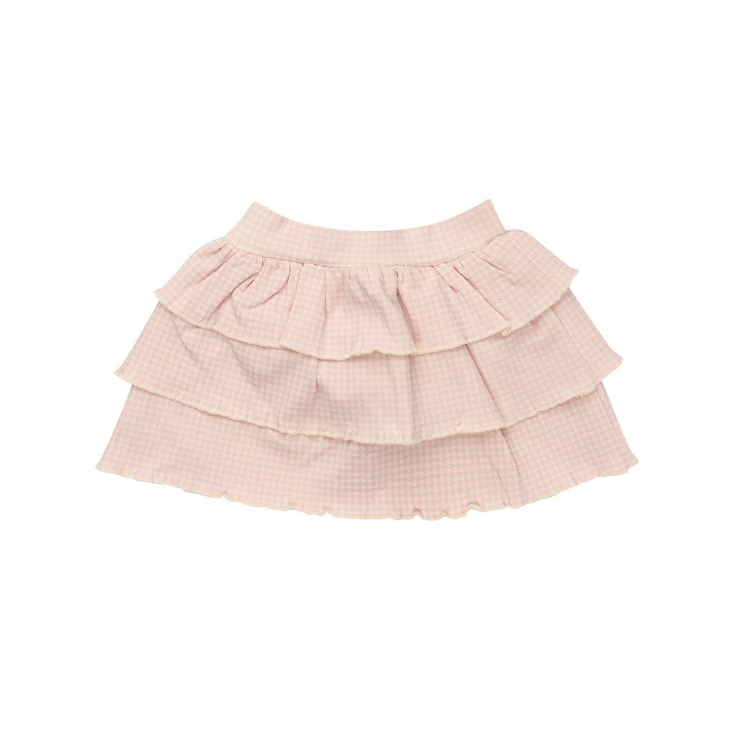 Ruffle Skirt Dogtooth | Bridal Blush