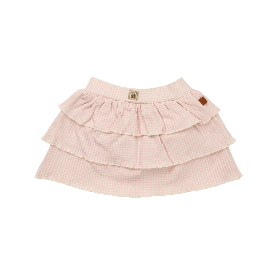 Ruffle Skirt Dogtooth | Bridal Blush