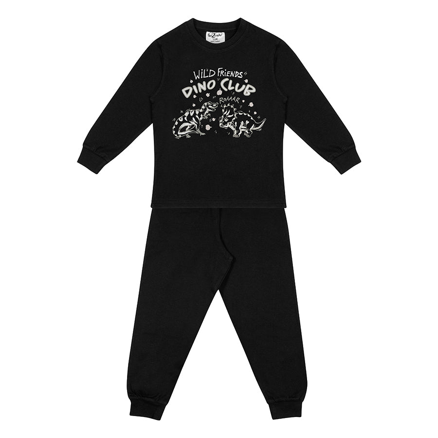 Pyjama Teen Dino Club | Zwart